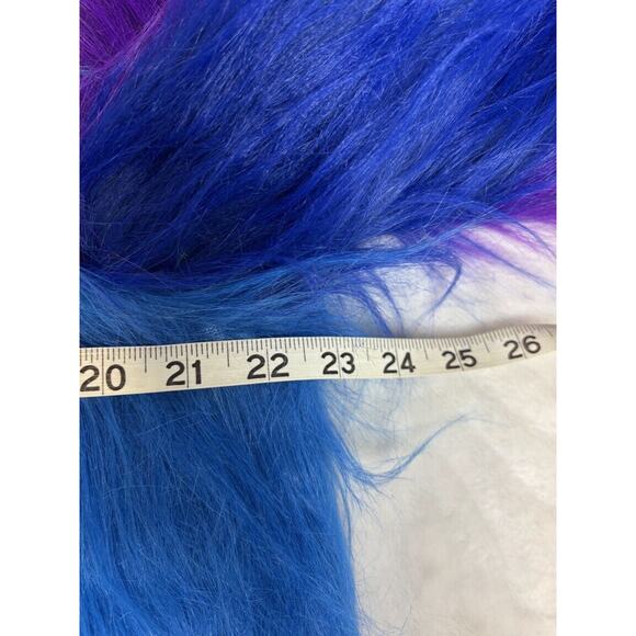 Club Exx Live Out Loud Faux Fur Coat Unisex Pride Jacket SM/MED Rainbow Gay - Picture 6 of 6